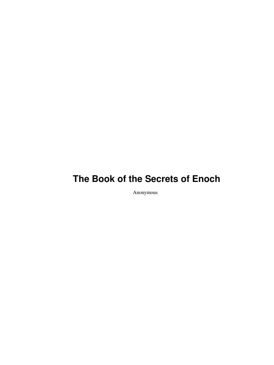 Demonology - Lost Books of The Bible - Book of the Secrets of Enoch cover