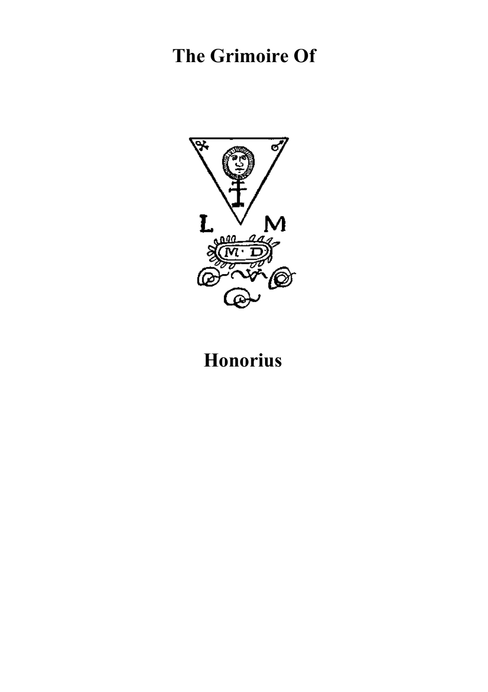 Grimoire of Honorius cover