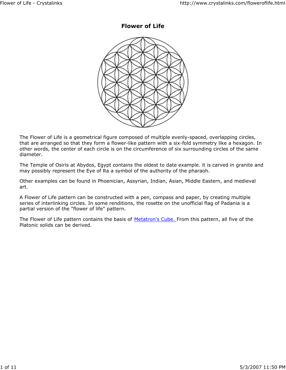 Flower of Life - Crystalinks cover