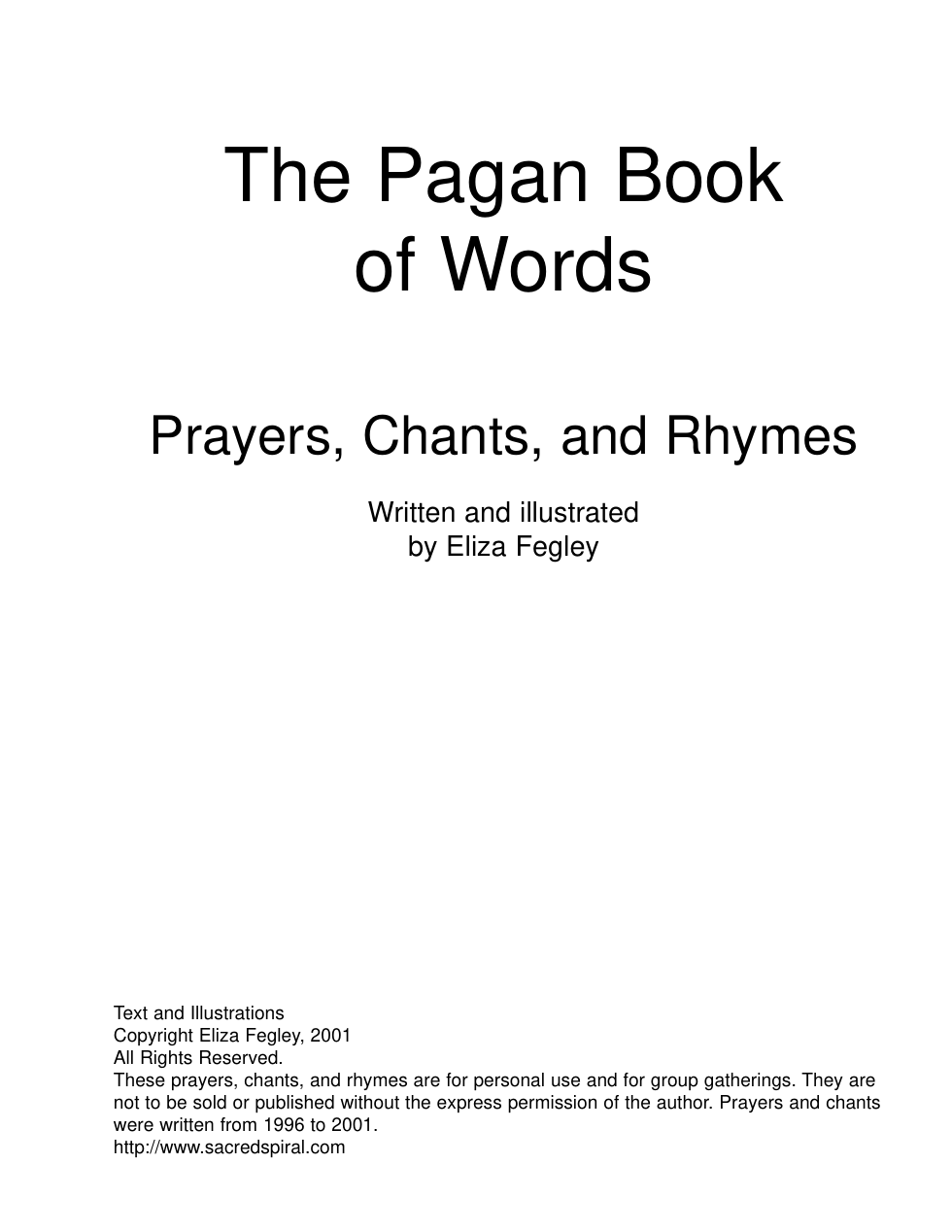 The Pagan Book of Words - Prayers, Chants, and Rhymes cover