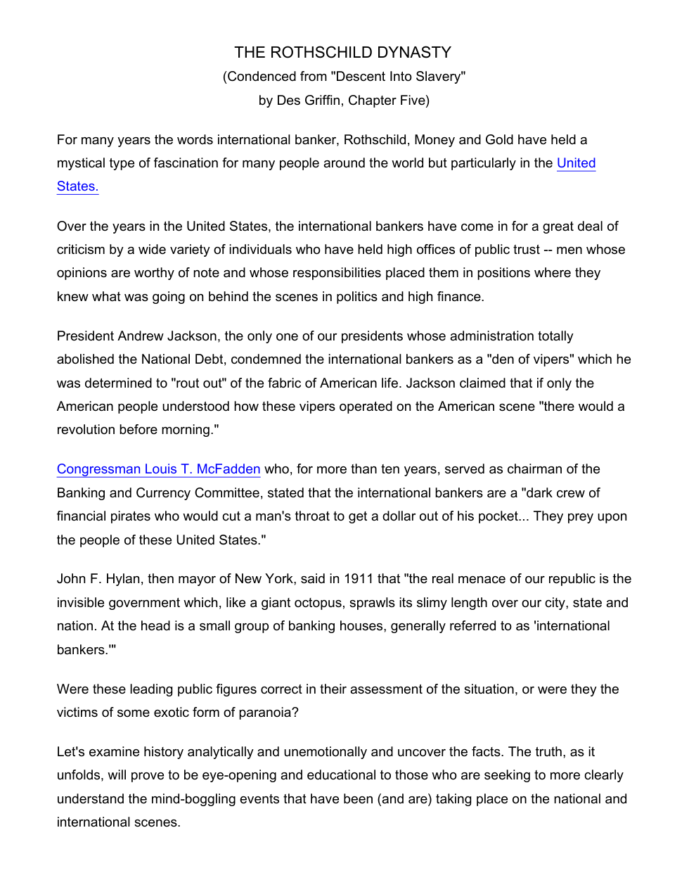 G. Edward Griffin - The Rothschild Dynasty cover