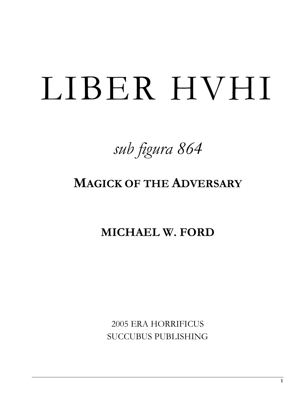 Michael W. Ford - Liber HVHI cover