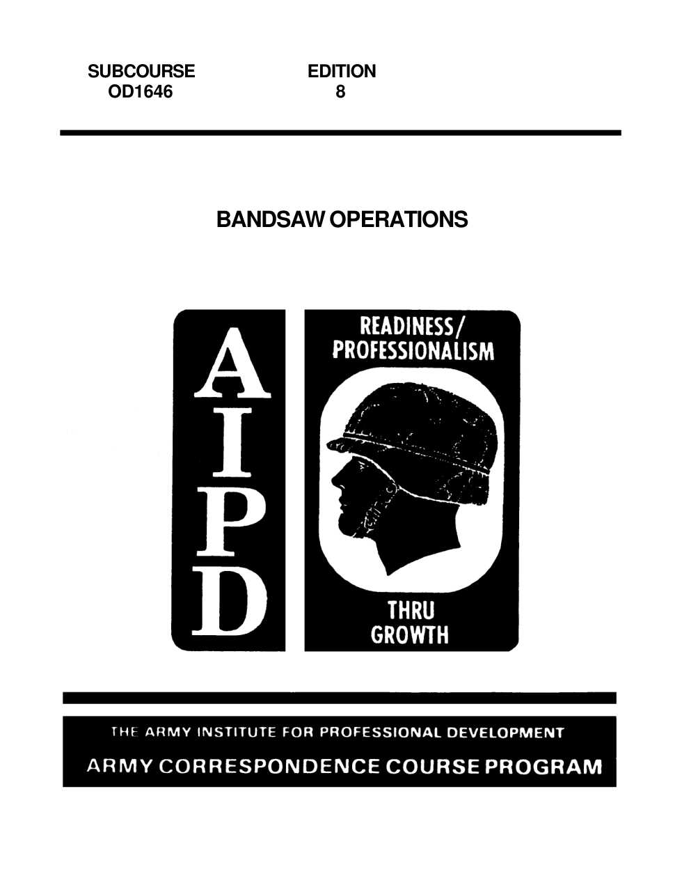 ARMY Machinist - Band Saw Operations Ed. 8 101 pages cover