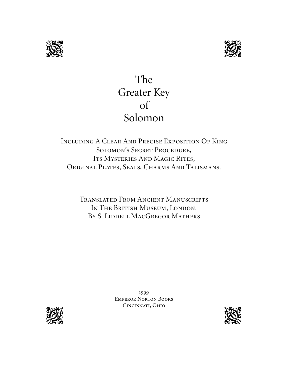 ebook - Magick - The Greater Key of Solomon Book 1 cover