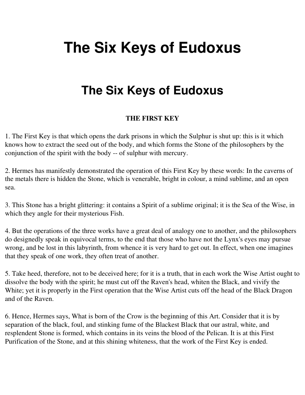Six Keys of Eudoxos cover