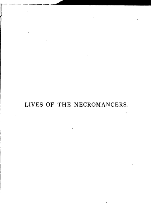Lives Of The Necromancers(1834) cover