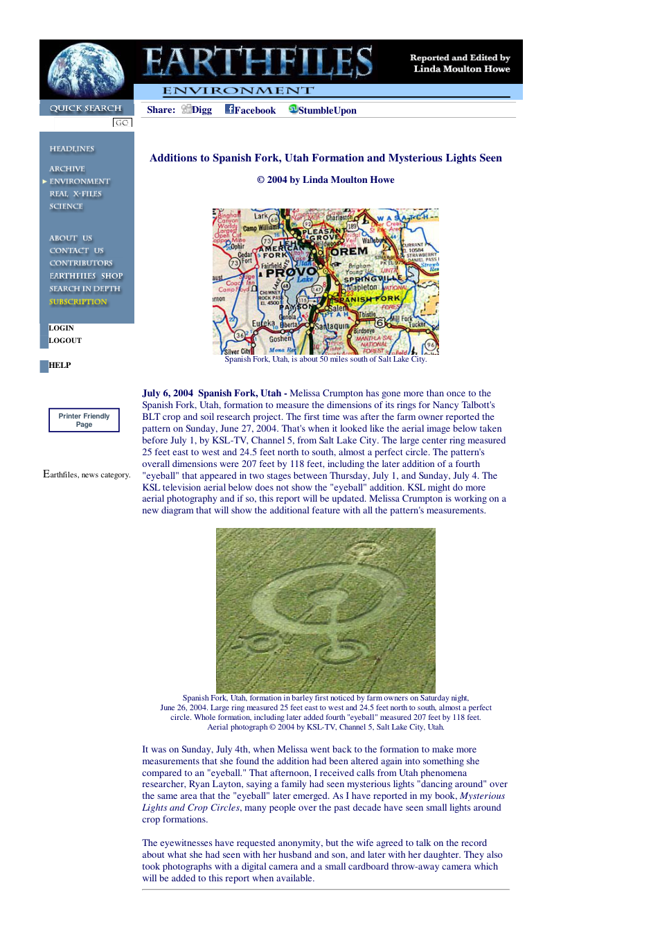 07 06 2004 Additions to Spanish Fork, Utah Formation and Mysterious Lights Seen cover