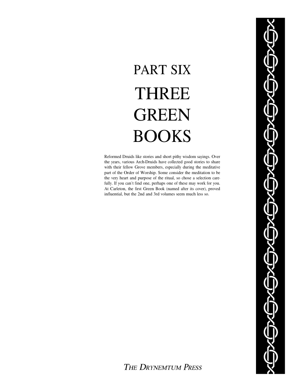 Three Green Books - Druidism cover