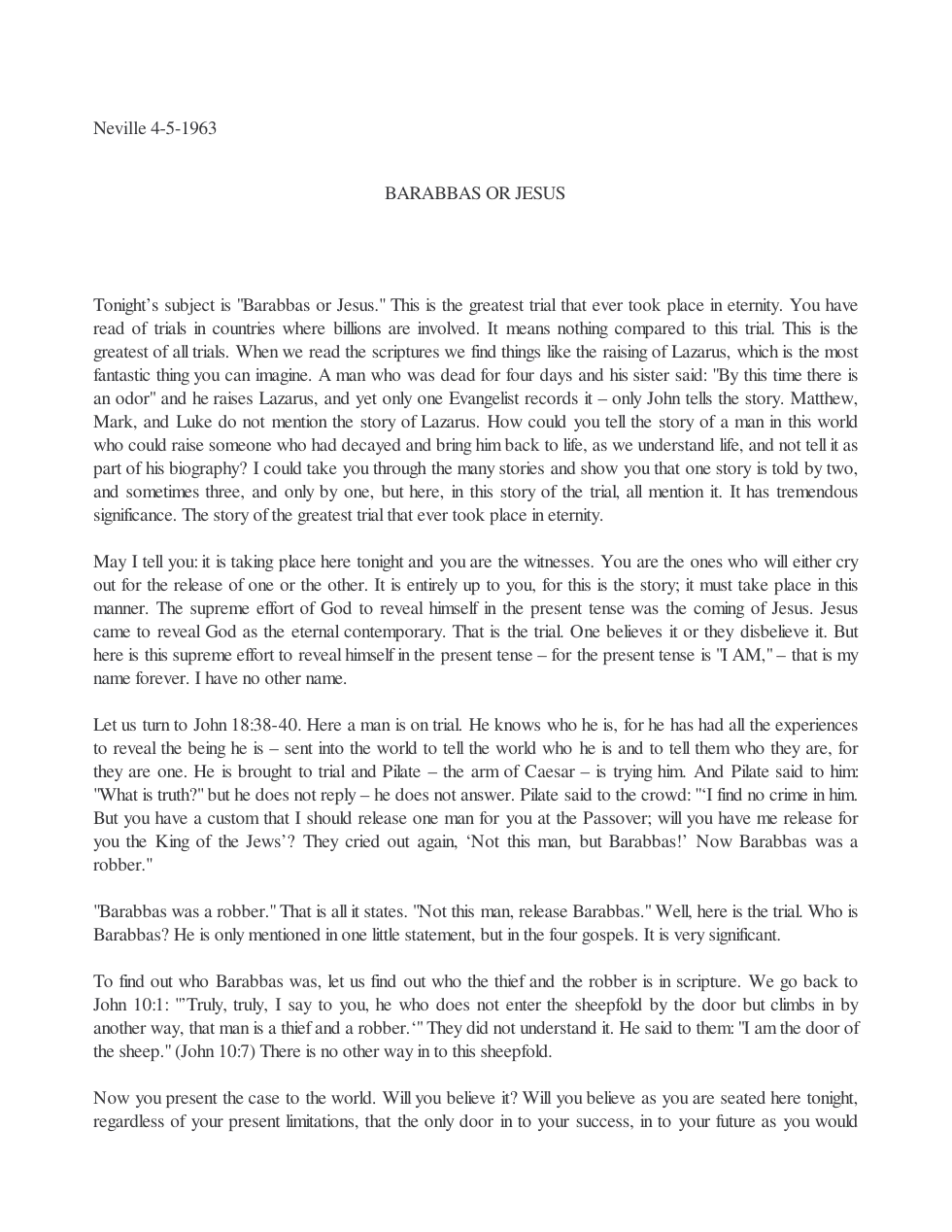 1963.04.05, Aarabbas or Jesus cover