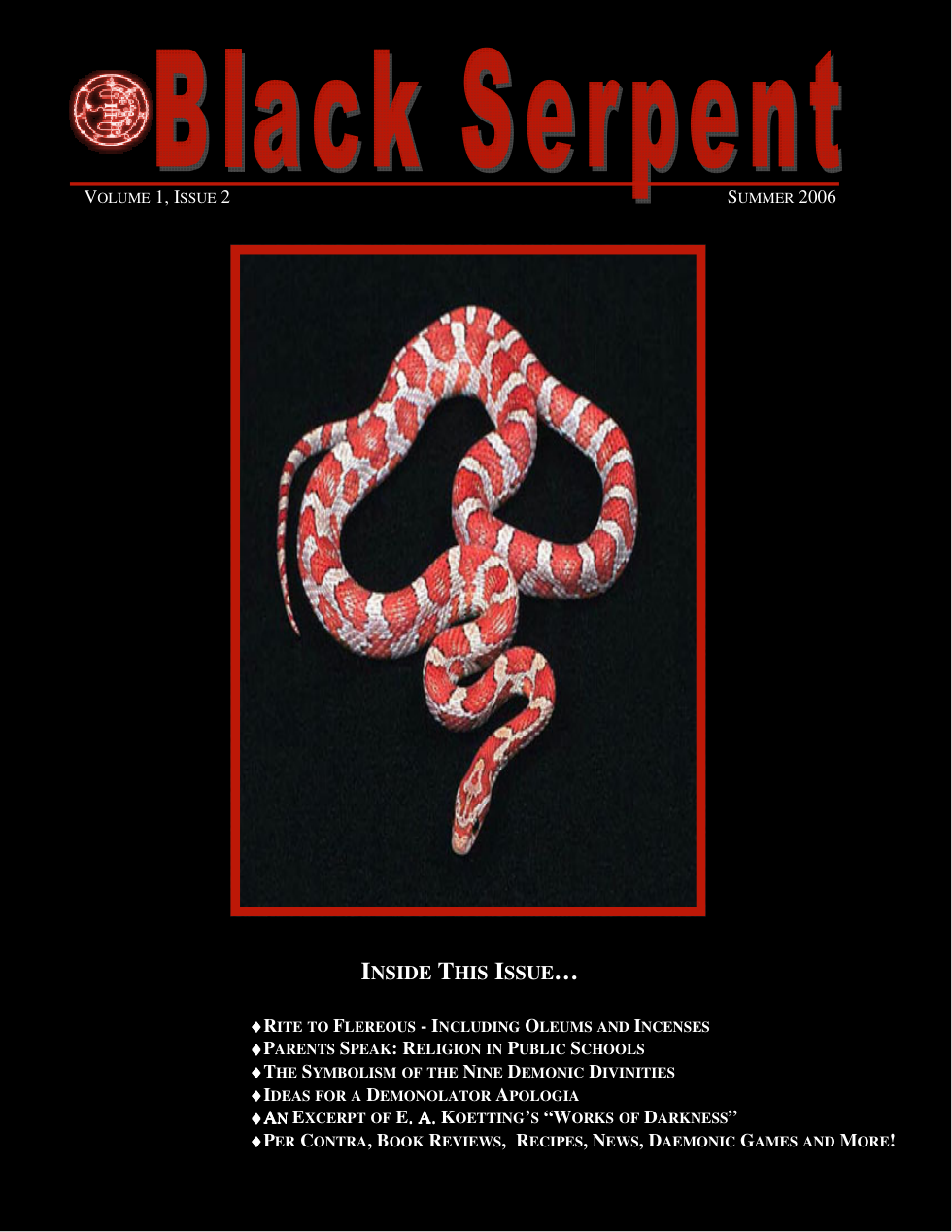 Black Serpent - Summer 2006 cover
