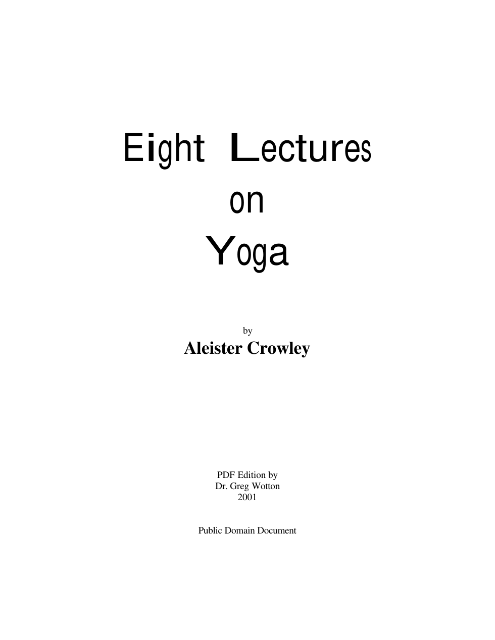 Eight Lectures on Yoga cover
