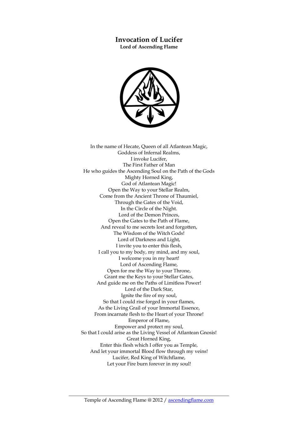 ToAF - Invocation of Lucifer cover