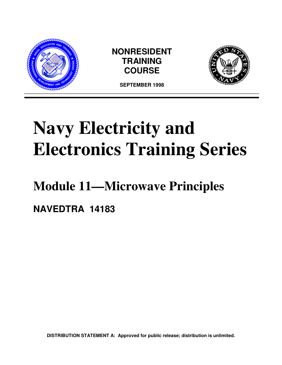NAVY Electronics-Microwave Principles 1998, 192p. cover