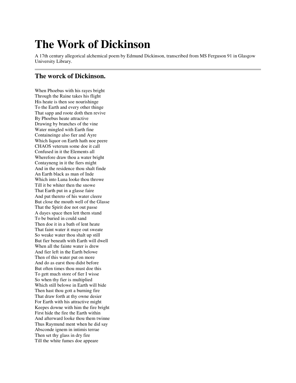 Work of Dickinson cover