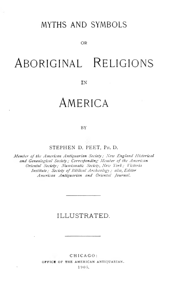 Myths & Symbols Or Aboriginal Religions In America - S Peet cover