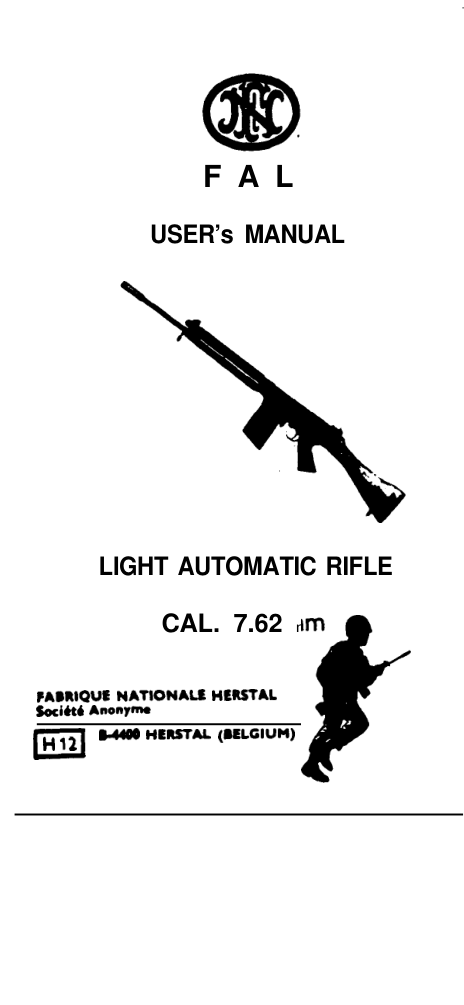FN FAL Assault Rifle Manual 42 pages cover