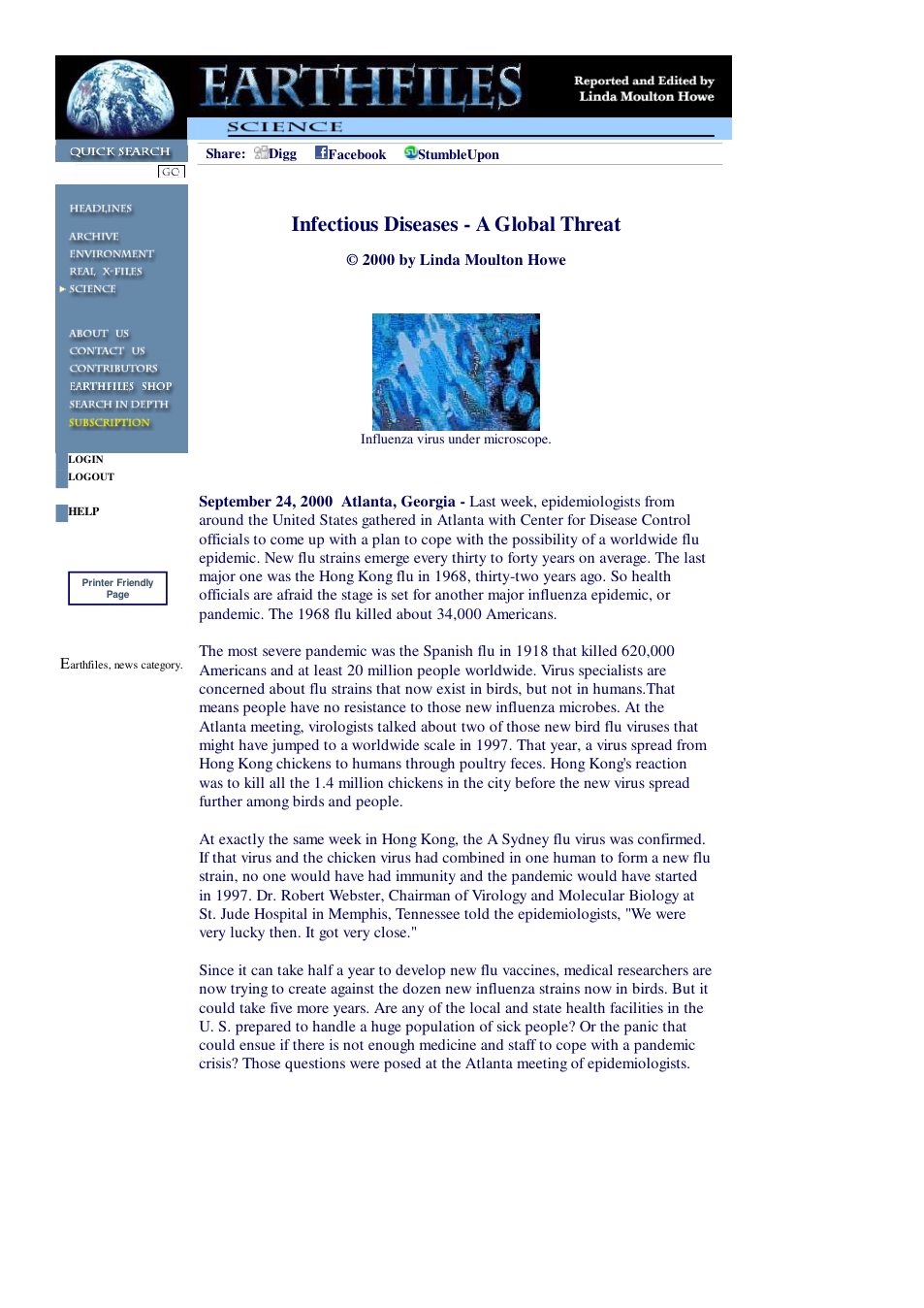 09 24 2000 Infectious Diseases - A Global Threat cover