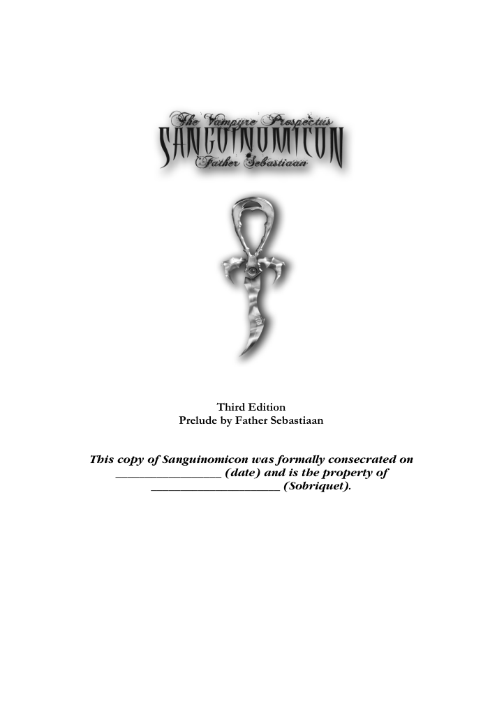 Sanguinomicon - The Vampyre Prospectus (Strigoi Vii) cover