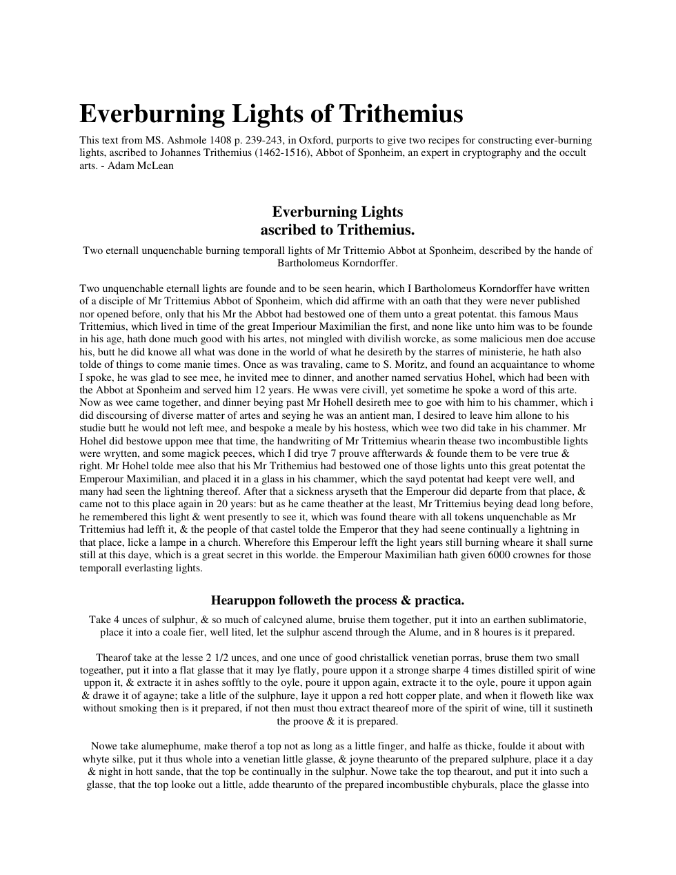 Everburning Lights of Trithemius cover