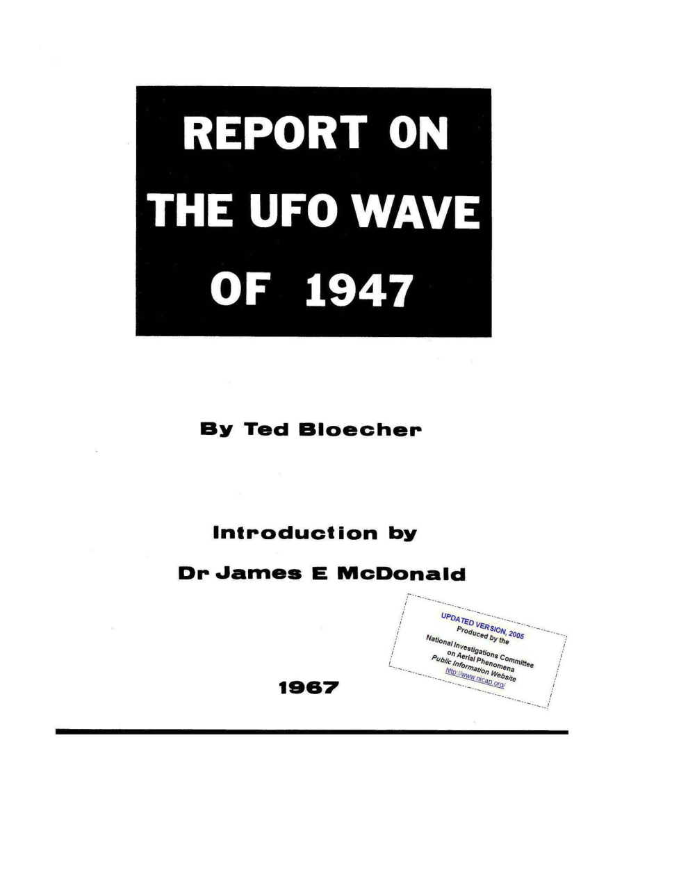 Report On The UFO Wave Of 1947 cover