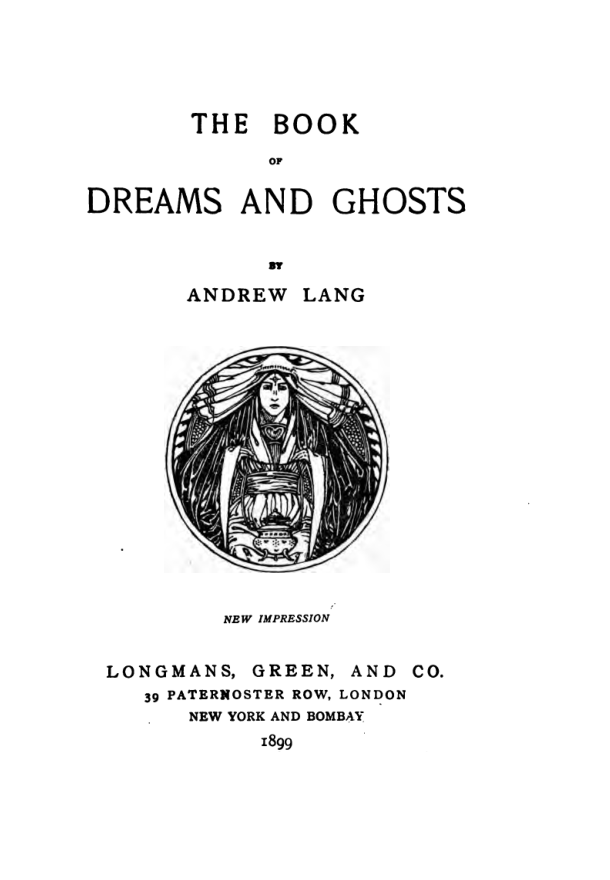 The Book of Dreams & Ghosts - A Lang cover