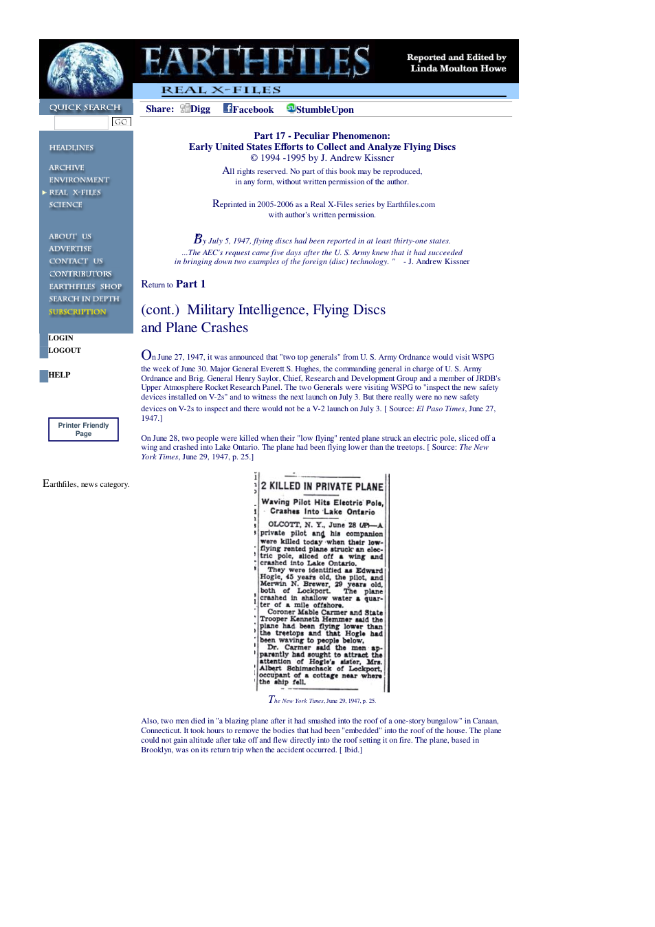 04 11 2006 Part 17 - Peculiar Phenomenon Early United States Efforts to Collect and Analyze Flying Discs cover