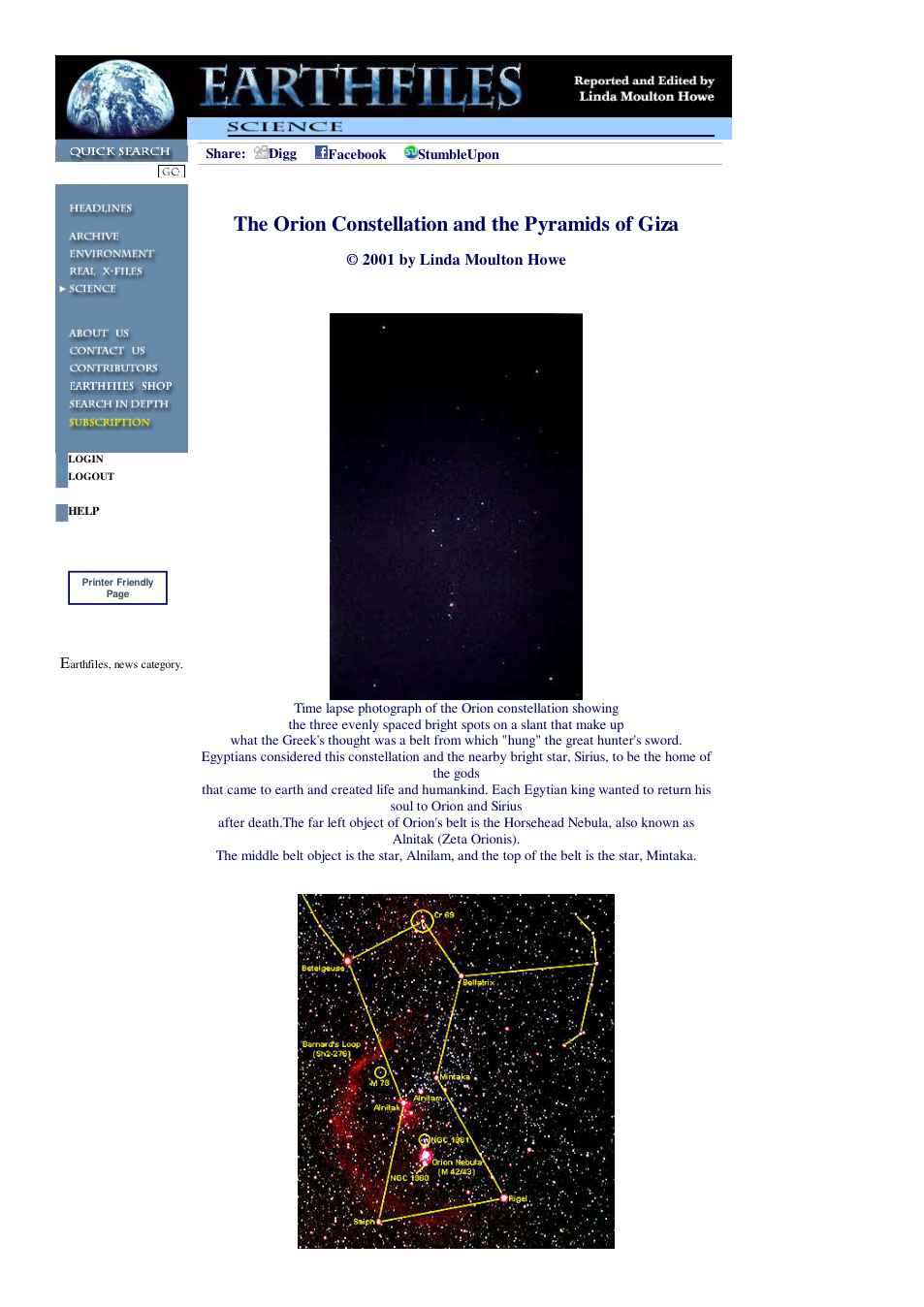 11 10 2001 The Orion Constellation and the Pyramids of Giza cover