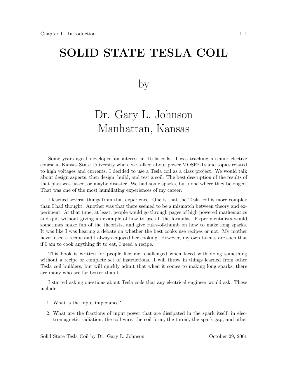 Solid State Tesla Coil cover