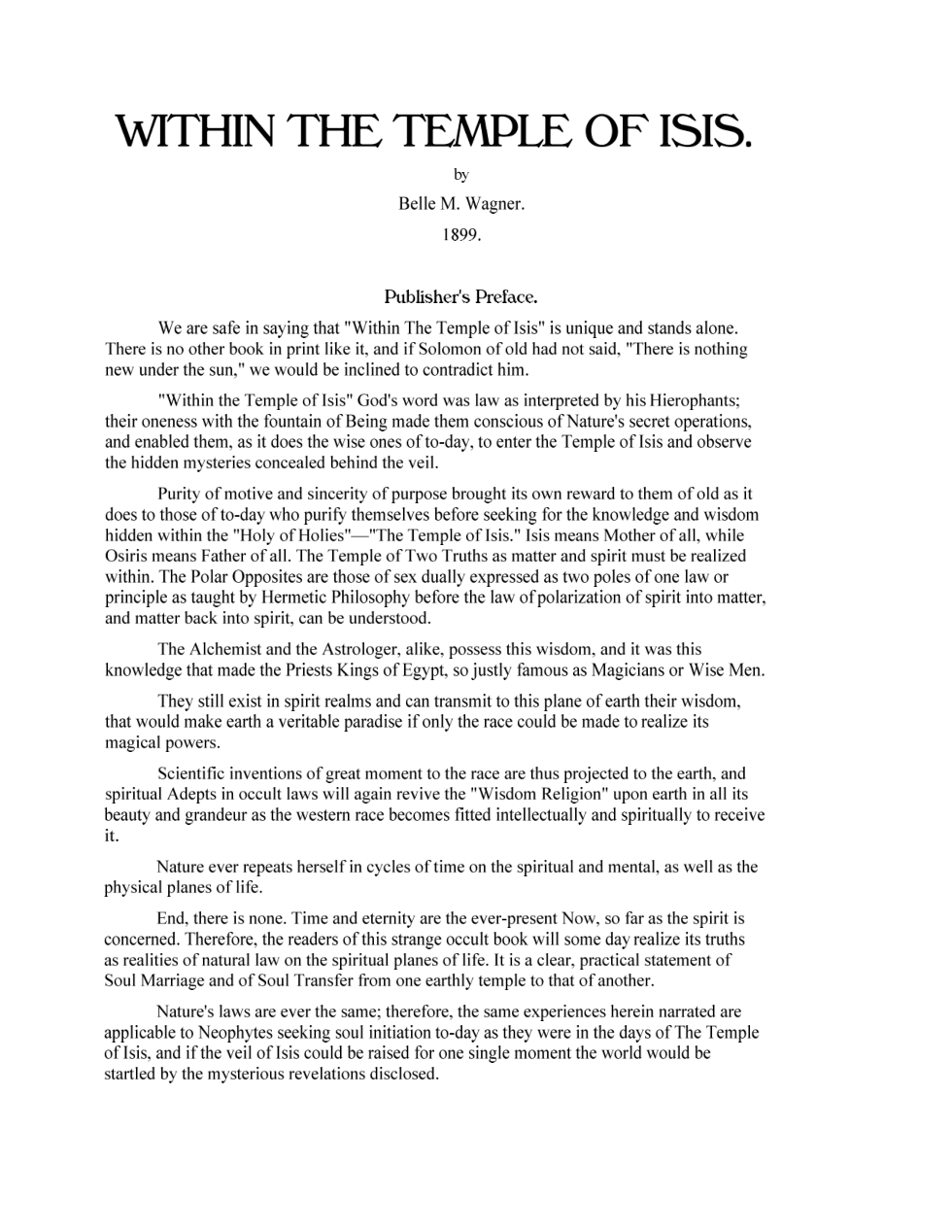 Within The Temple Of Isis cover