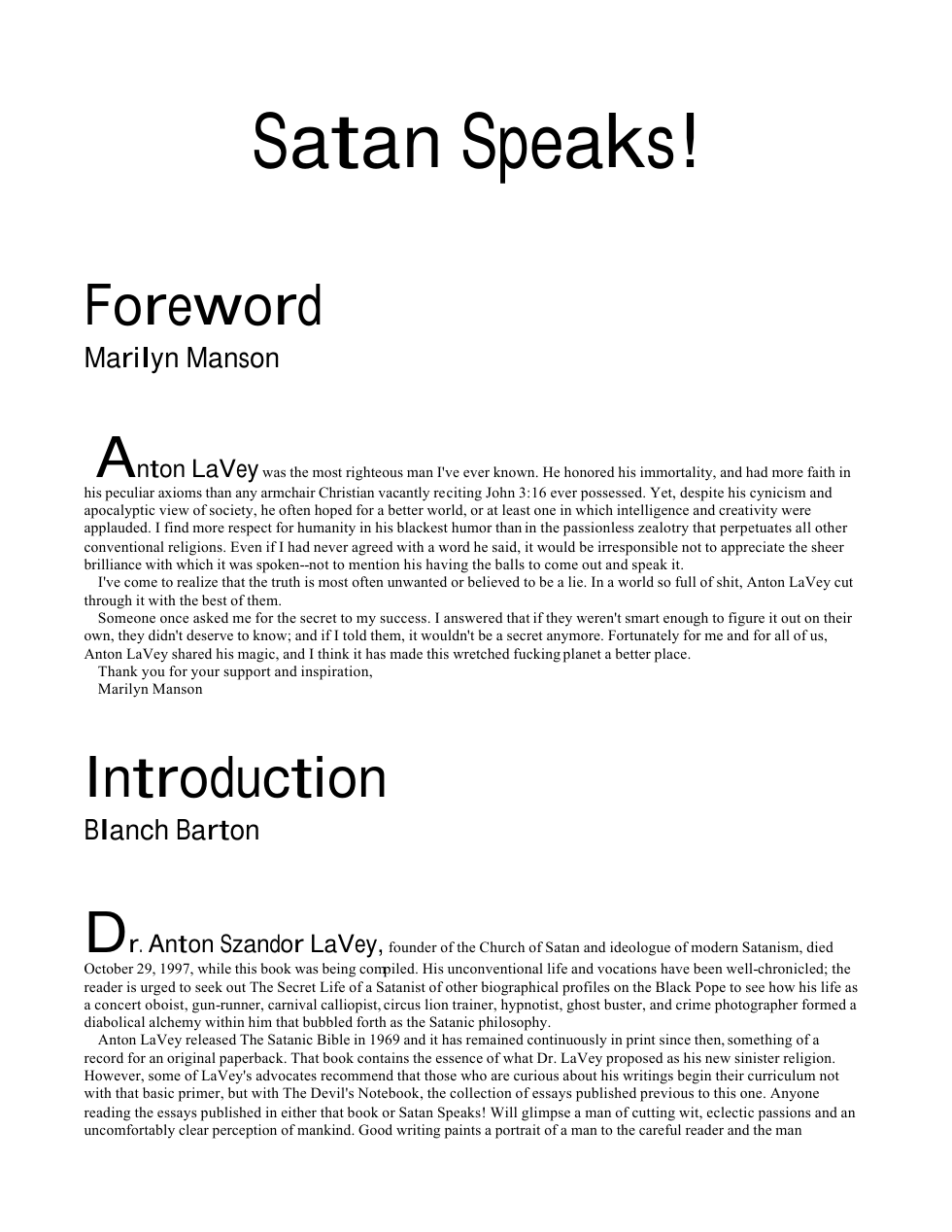 Anton Szandor LaVey - Satan Speaks! [1 eBook - PDF] cover