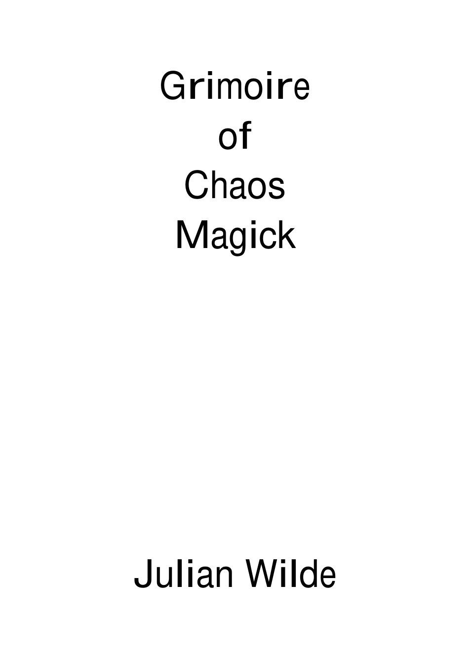 Wilde, Julian - Grimoire of Chaos Magick cover