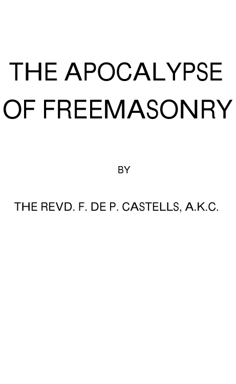 The Apocalypse of Freemasonry - Castells cover