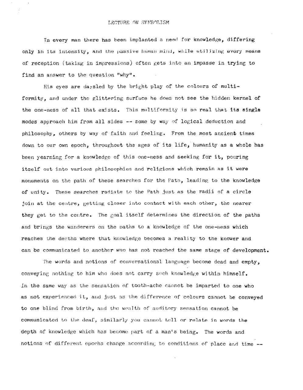 G.I. Gurdjieff - Lecture on Symbolism cover