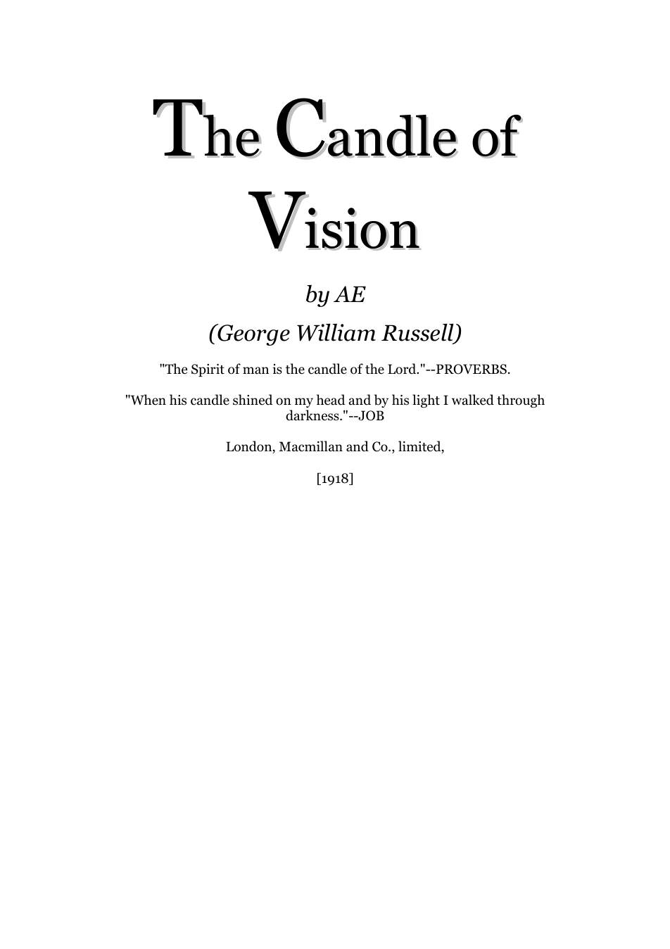 The Candle of Vision - G W Russell cover