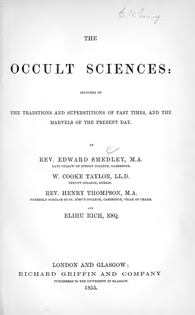 The occult sciences cover