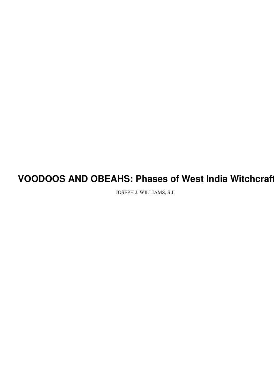 VoodoosandObeahs cover