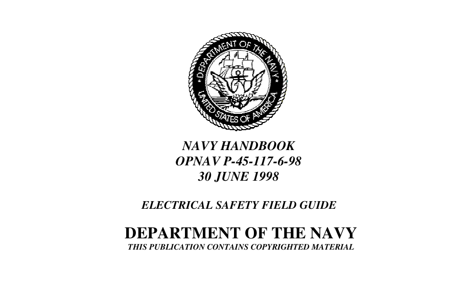 NAVY Electrical-Safety Field Guide 1998 154 pages cover