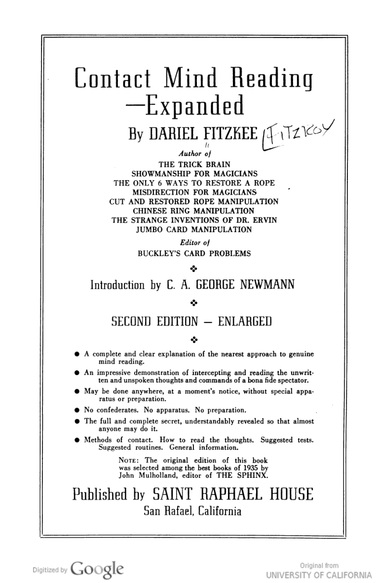 Contact Mind Reading cover
