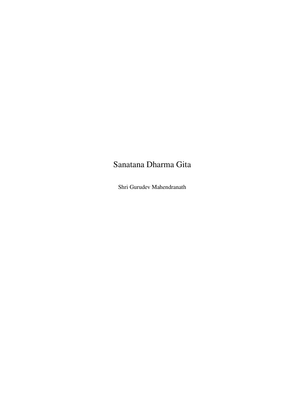 Sanatana Dharma Gita cover