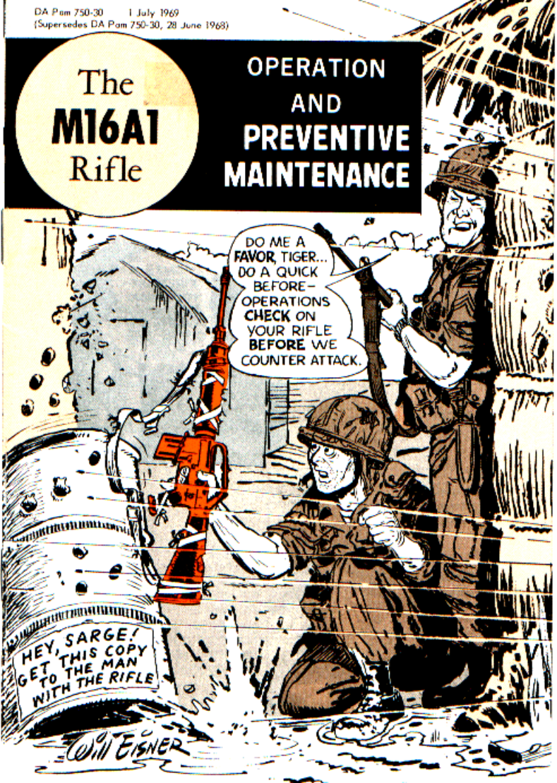 ARMY Vietnam - M16A1 Rifle CARTOON Manual 1960 30 pages cover