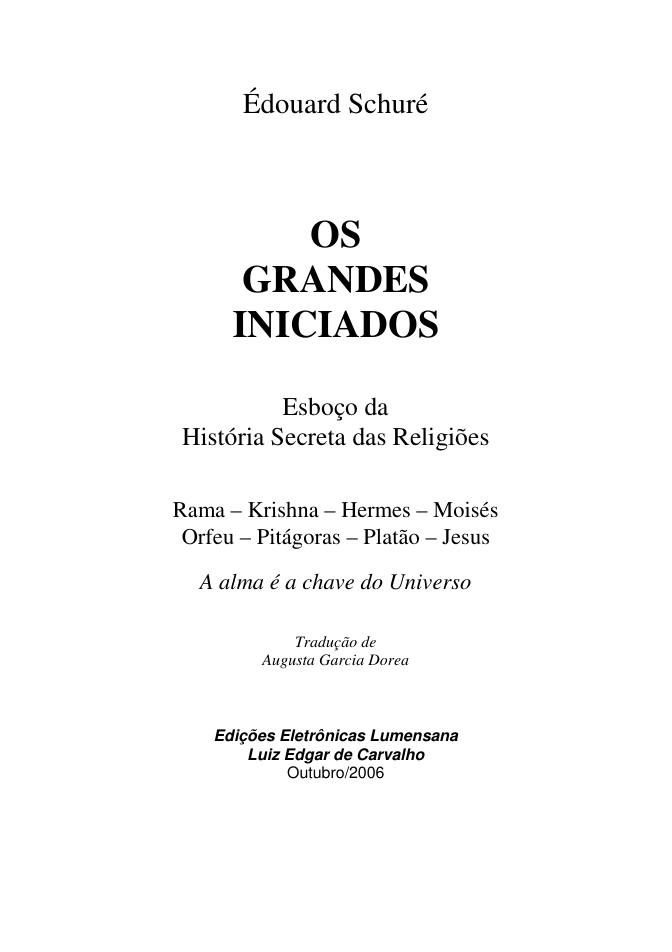 Os Grandes Iniciados - Édouard Schuré cover
