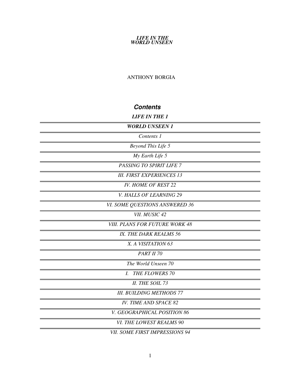A Borgia - Life in the World Unseen cover
