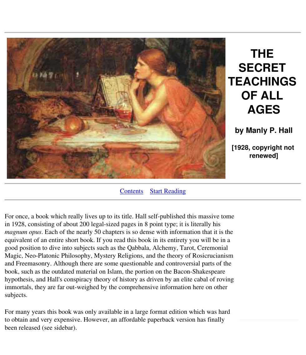 Manly P. Hall - The Secret Teachings of All Ages cover