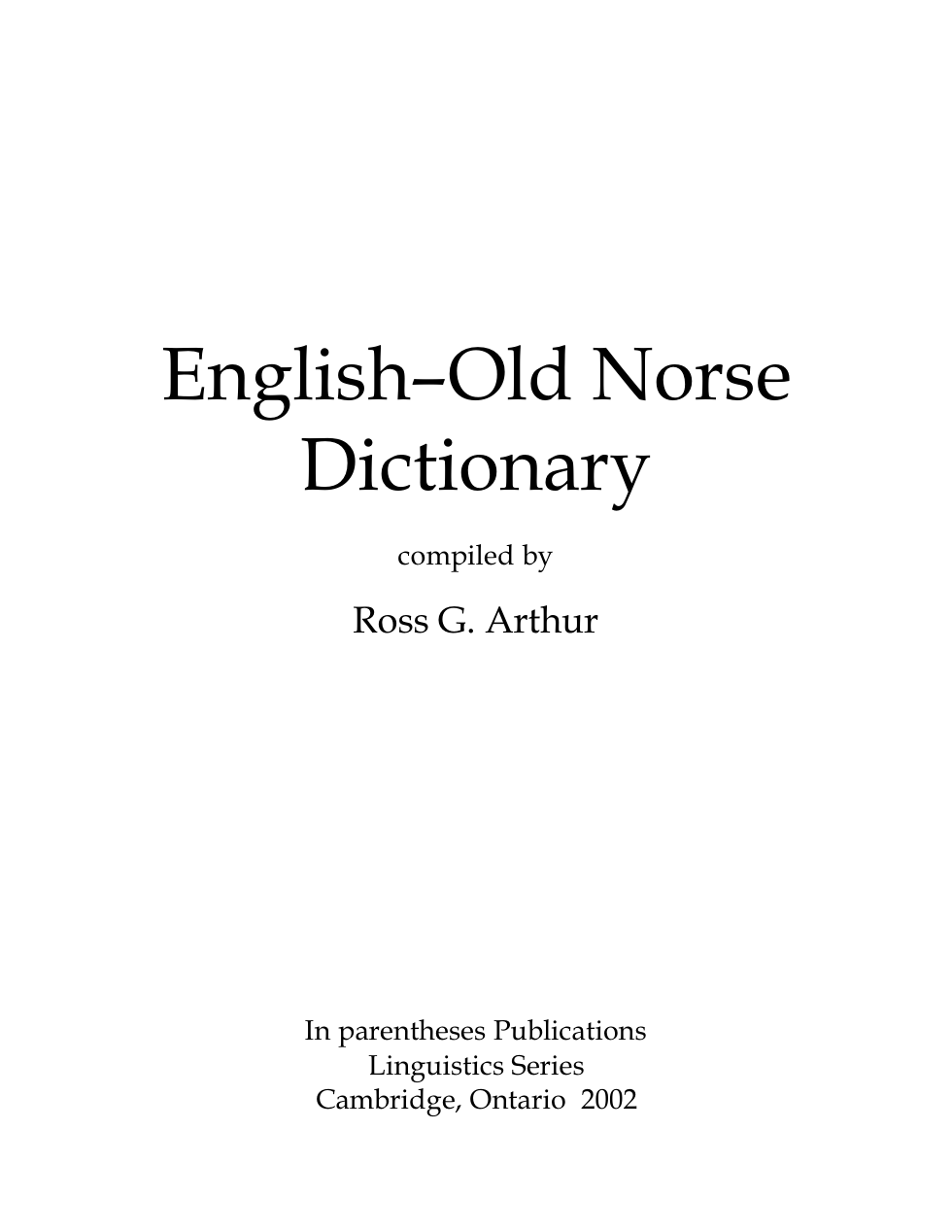 English-Old Norse cover