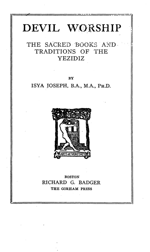 The Sacred Books & Traditions of The Yezidiz - I Joseph cover
