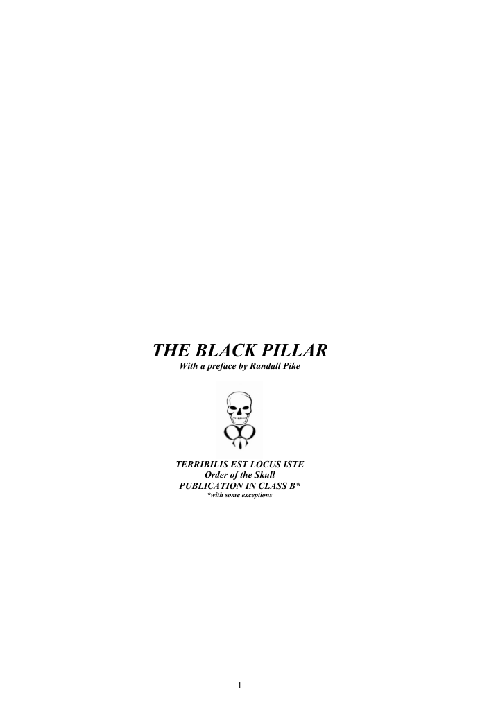 The Black Pillar cover