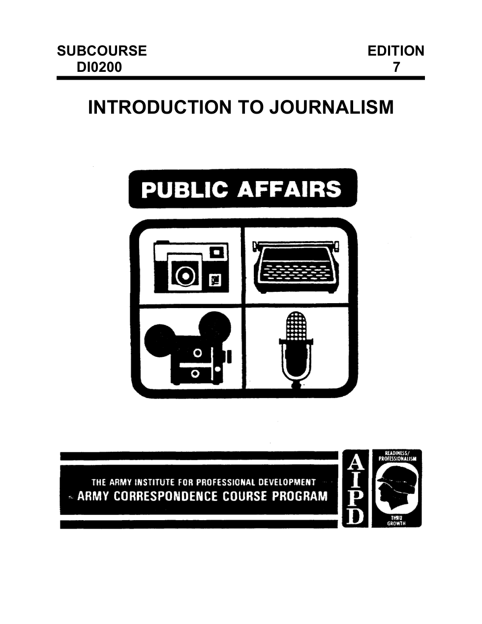 ARMY Journalist - Course - Intro to Journalism 49 pages cover