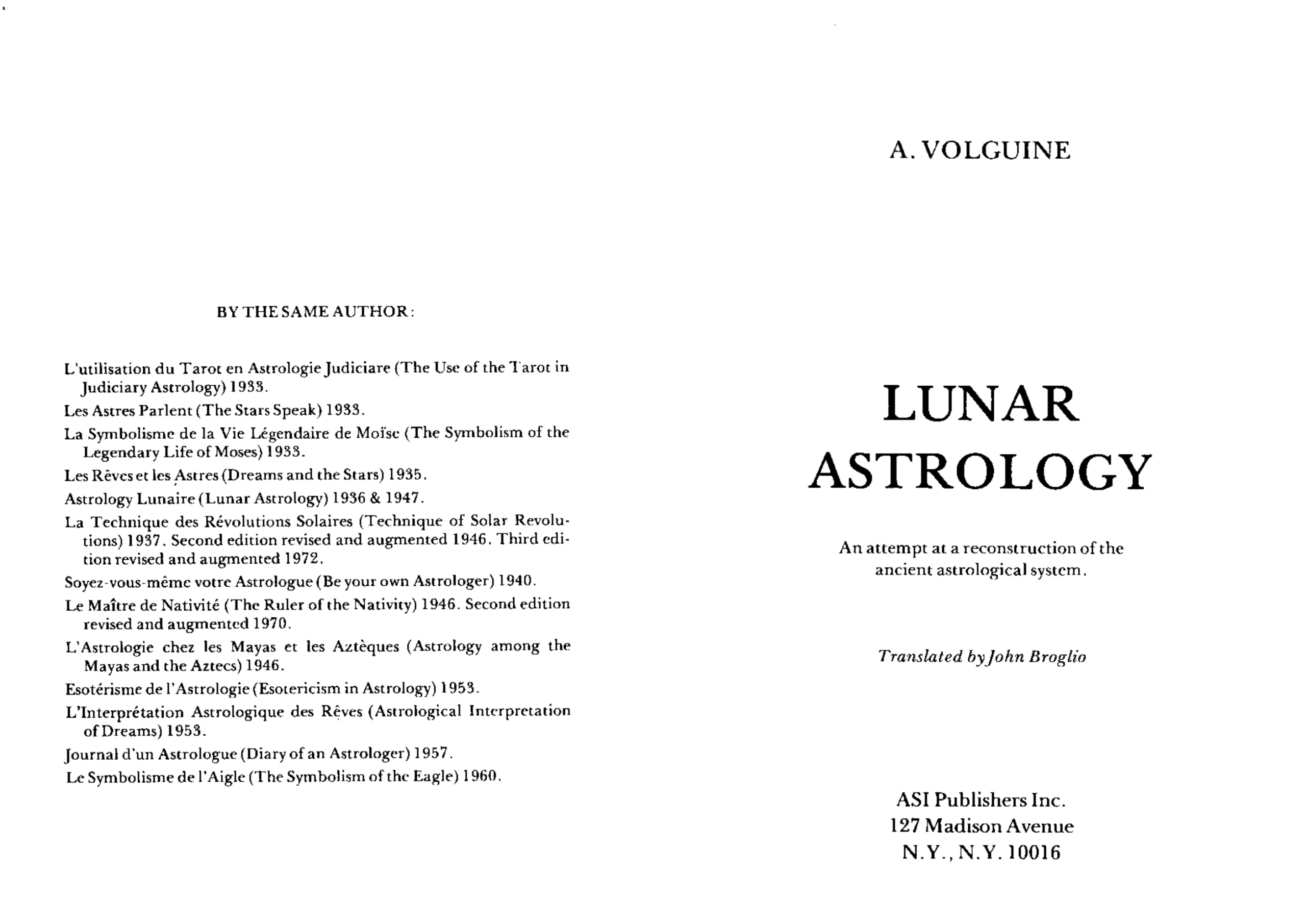 Lunar Astrology cover