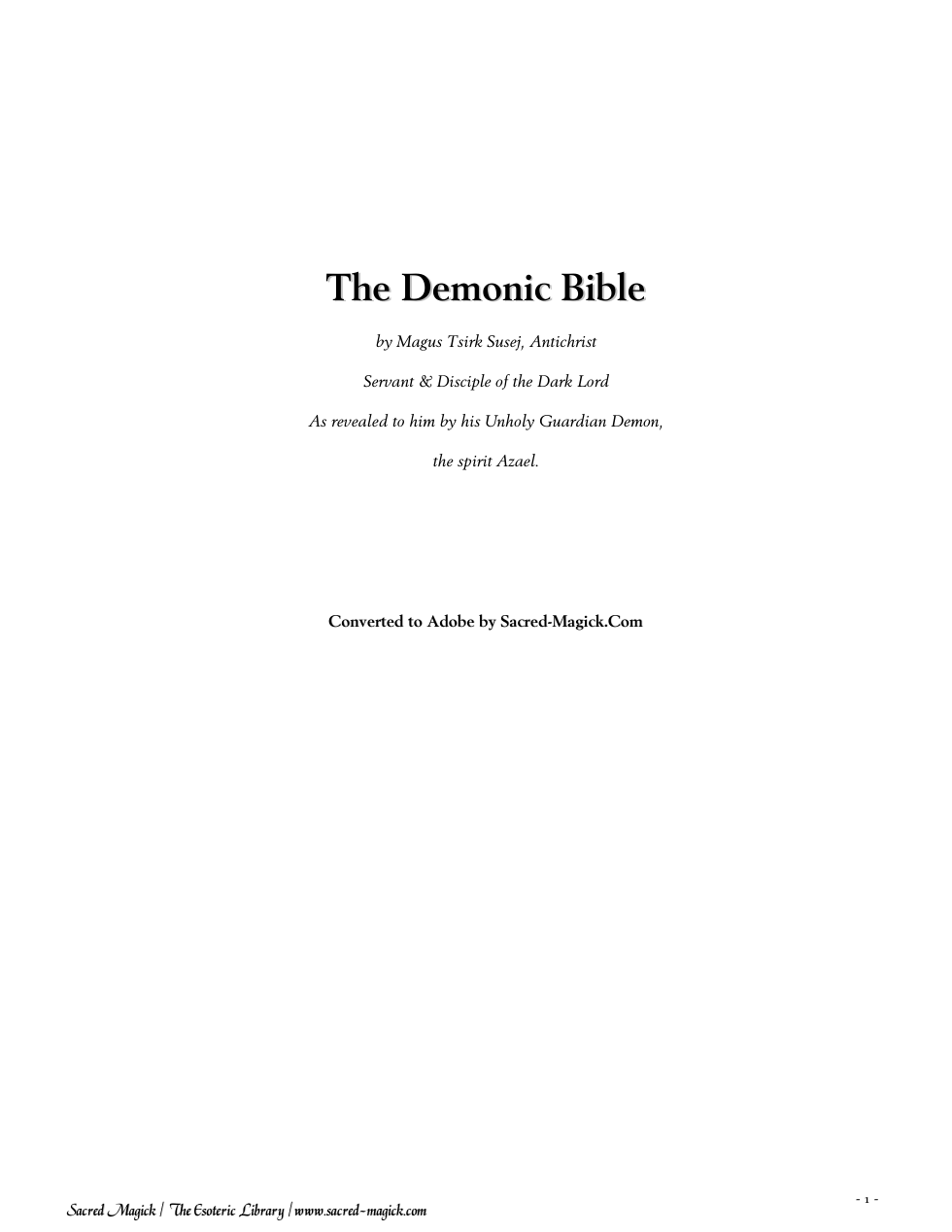 The Demonic Bible cover