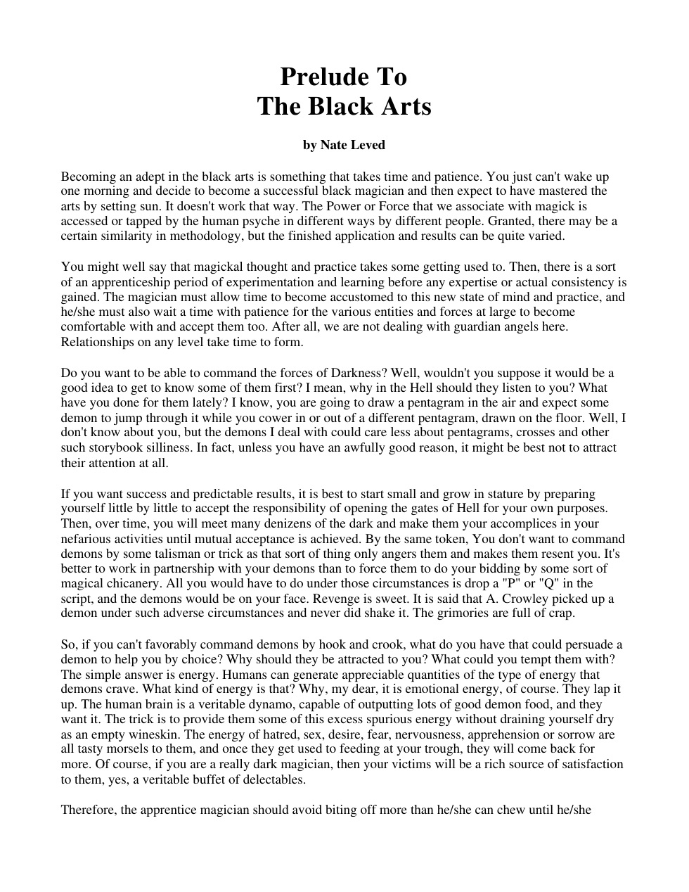 Prelude to the Black Arts cover